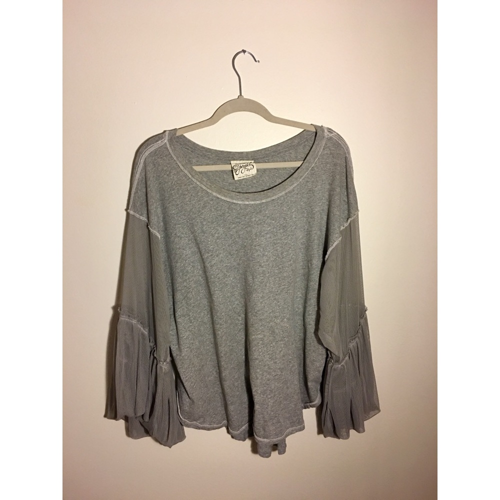 Free People Ruffle Sleeve Shirt